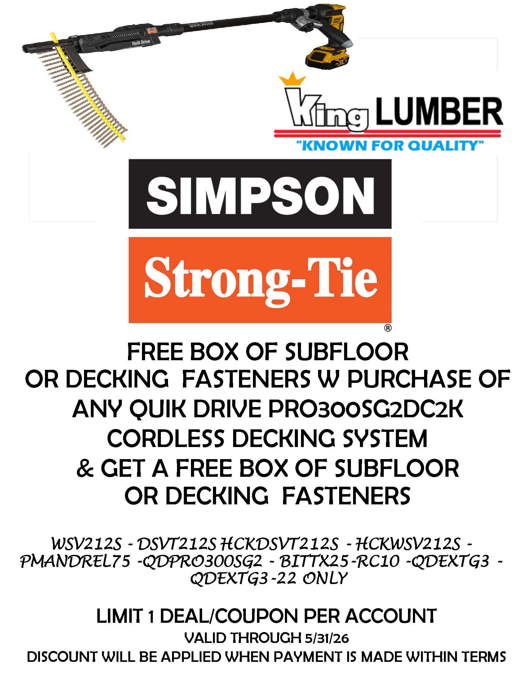 Quik Drive® Cordless PRO300SG2 Decking System